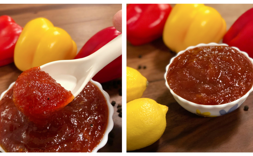 Roasted Capsicum or Bell Pepper Marmalade | Sweet & Spicy Vegetable Spread | Vegetable Marmalade