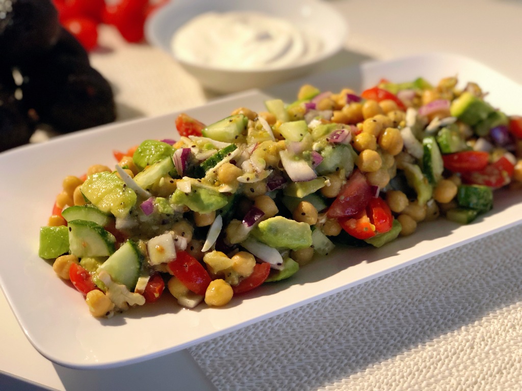 Chickpea Avocado Salad with Kiwi Dressing | Protein Rich Salad | Healthy Salad Recipe
